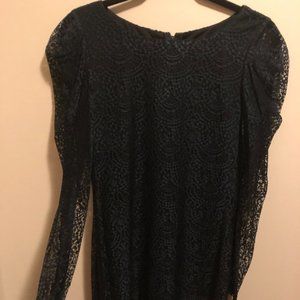 Long Sleeve Black Lace Badgley Mischka Dress